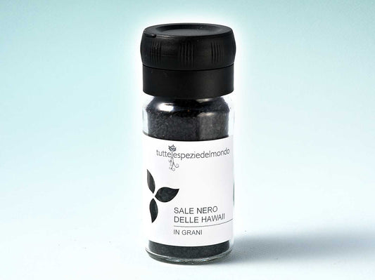Sól Hawajska Czarna w ziarnach - Słoik z Nakrętką Młynkową 100g